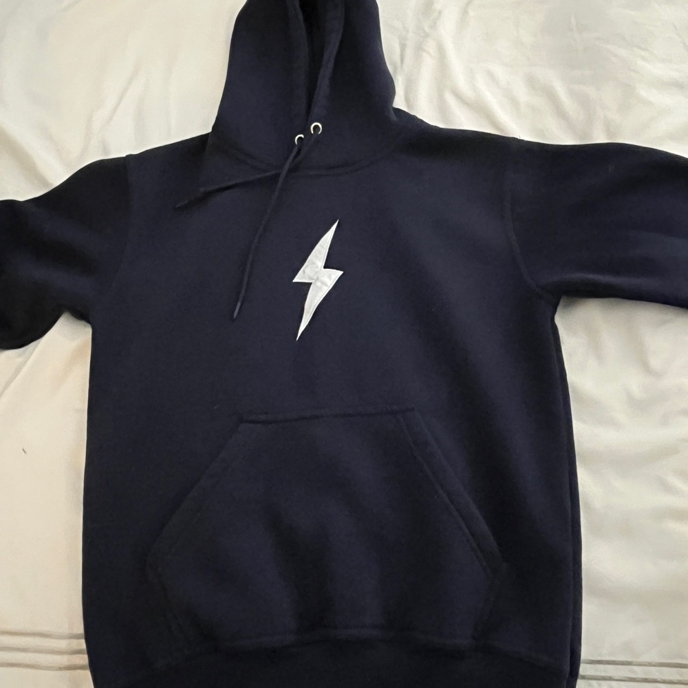 Navy Blue Bruce Bolt Lightning Bolt Hoodie
